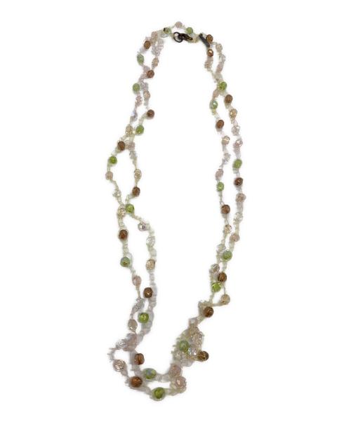 milly callegari（ミリィ カレガリ）Milly Callegari (ミリィ カレガリ) ワイヤーネックレス 黄緑×ブラウン×スカイブルー サイズ:表記なしの古着・服飾アイテム