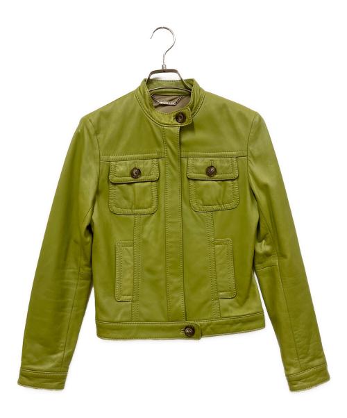 MICHAEL KORS（マイケル・コース）MICHAEL KORS (マイケルコース) ラムレザージャケット 黄緑 サイズ:-の古着・服飾アイテム