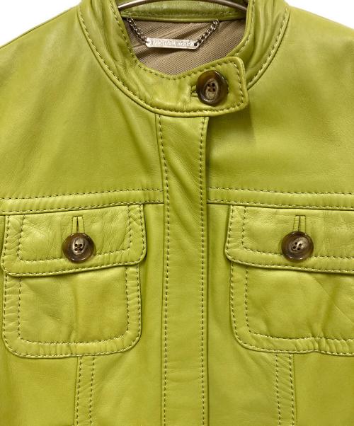 MICHAEL KORS（マイケル・コース）MICHAEL KORS (マイケルコース) ラムレザージャケット 黄緑 サイズ:-の古着・服飾アイテム