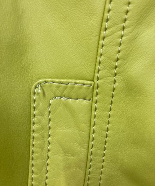 MICHAEL KORS（マイケル・コース）MICHAEL KORS (マイケルコース) ラムレザージャケット 黄緑 サイズ:-の古着・服飾アイテム