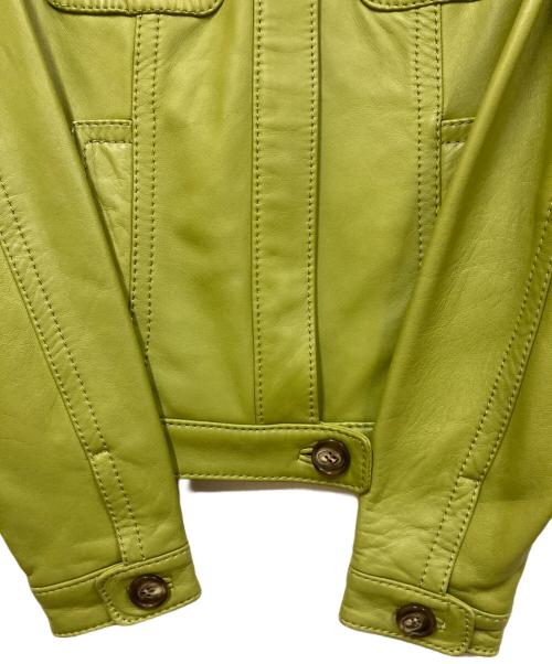 MICHAEL KORS（マイケル・コース）MICHAEL KORS (マイケルコース) ラムレザージャケット 黄緑 サイズ:-の古着・服飾アイテム