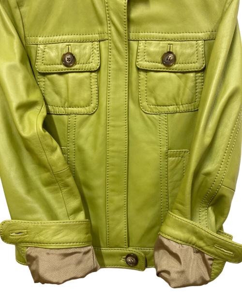 MICHAEL KORS（マイケル・コース）MICHAEL KORS (マイケルコース) ラムレザージャケット 黄緑 サイズ:-の古着・服飾アイテム