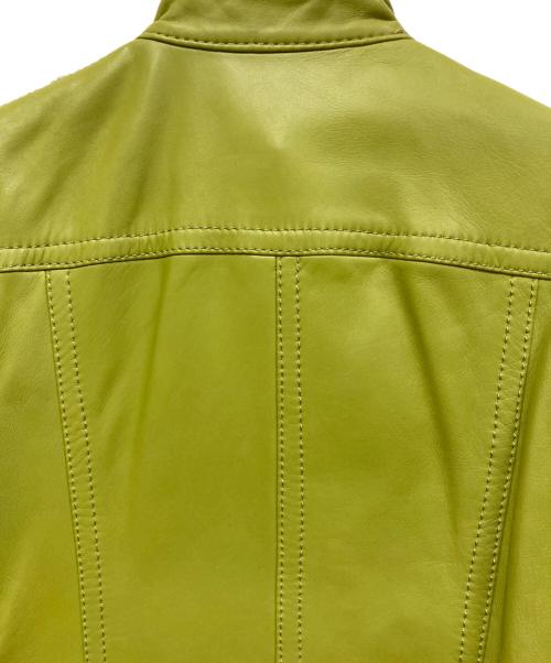 MICHAEL KORS（マイケル・コース）MICHAEL KORS (マイケルコース) ラムレザージャケット 黄緑 サイズ:-の古着・服飾アイテム