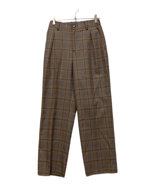 digawel（ディガウェル）digawel (ディガウェル) in tuck pants グレー×ブラウン サイズ:SIZE １の古着・服飾アイテム