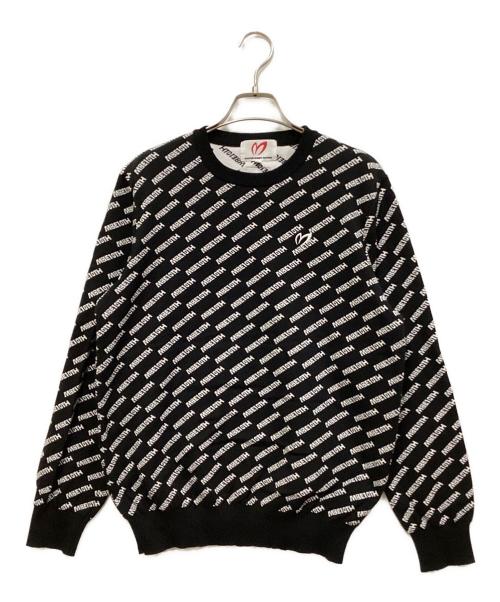 MASTER BUNNY EDITION（マスターバニーエディション）MASTER BUNNY EDITION (マスターバニーエディション) 総柄ニット ブラック×ホワイト サイズ:SIZE 4の古着・服飾アイテム
