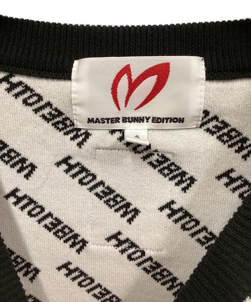 MASTER BUNNY EDITION（マスターバニーエディション）MASTER BUNNY EDITION (マスターバニーエディション) 総柄ニット ブラック×ホワイト サイズ:SIZE 4の古着・服飾アイテム