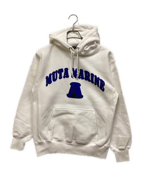 muta MARINE（ムータマリン）muta MARINE (ムータマリン) Arc Logo Hooded Sweatshirt ホワイト サイズ:SIZE 6の古着・服飾アイテム