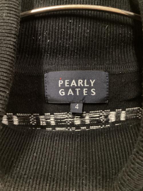 PEARLY GATES（パーリーゲイツ）PEARLY GATES (パーリーゲイツ) タートルネックカットソー ブラック×ホワイト サイズ:SIZE 4の古着・服飾アイテム