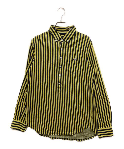 PEARLY GATES（パーリーゲイツ）PEARLY GATES (パーリーゲイツ) 長袖ポロシャツ イエロー×ブルー サイズ:SIZE 5の古着・服飾アイテム