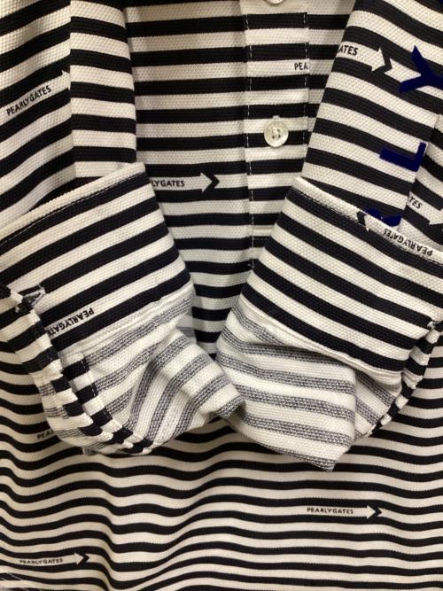 PEARLY GATES（パーリーゲイツ）PEARLY GATES (パーリーゲイツ) 長袖ポロシャツ ホワイト×ブラック サイズ:SIZE 4の古着・服飾アイテム