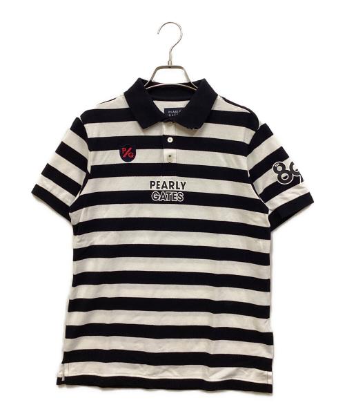PEARLY GATES（パーリーゲイツ）PEARLY GATES (パーリーゲイツ) ポロシャツ ホワイト×ブラック サイズ:SIZE 4の古着・服飾アイテム