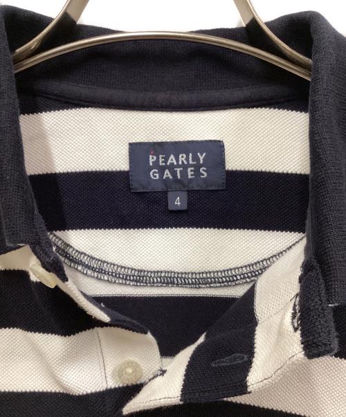 PEARLY GATES（パーリーゲイツ）PEARLY GATES (パーリーゲイツ) ポロシャツ ホワイト×ブラック サイズ:SIZE 4の古着・服飾アイテム