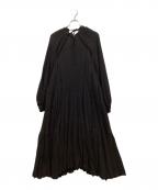 ETRE TOKYOエトレトウキョウ）の古着「バックシャンギャザーボリュームワンピース」｜ブラック