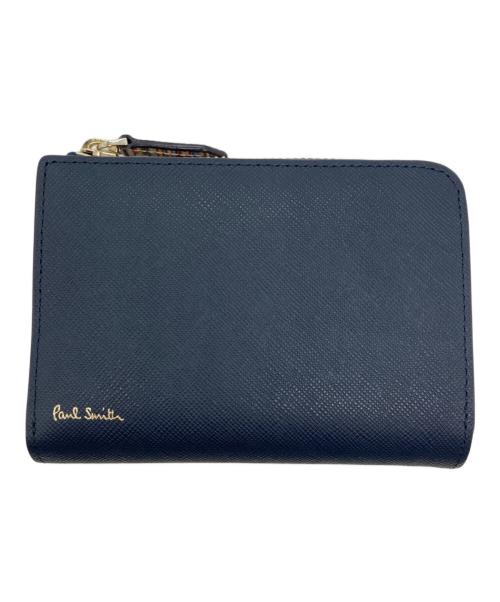 PAUL SMITH（ポールスミス）Paul Smith (ポールスミス) ジップストローグレイン 2つ折り財布 ネイビー サイズ:FREEの古着・服飾アイテム