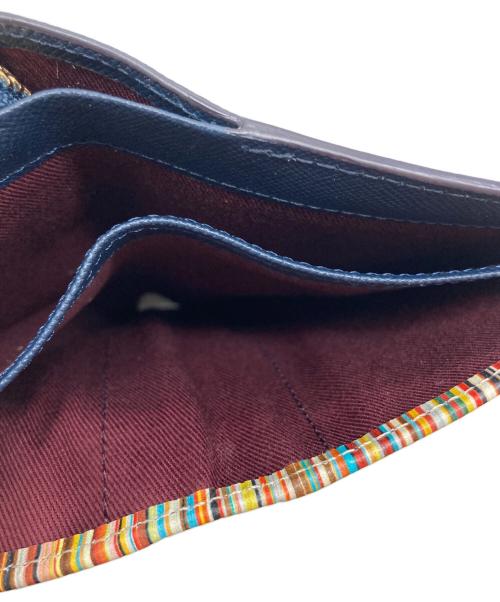 PAUL SMITH（ポールスミス）Paul Smith (ポールスミス) ジップストローグレイン 2つ折り財布 ネイビー サイズ:FREEの古着・服飾アイテム