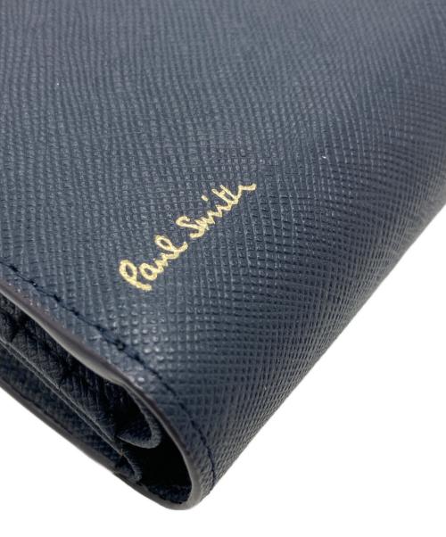 PAUL SMITH（ポールスミス）Paul Smith (ポールスミス) ジップストローグレイン 2つ折り財布 ネイビー サイズ:FREEの古着・服飾アイテム