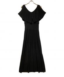 Diagram（ダイアグラム）の古着「フリルリブロングニットワンピース」｜ブラック