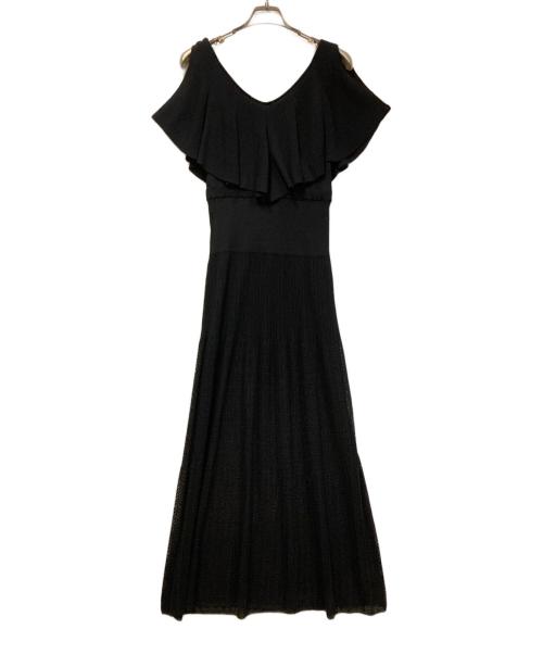 Diagram（ダイアグラム）Diagram (ダイアグラム) フリルリブロングニットワンピース ブラック サイズ:36の古着・服飾アイテム