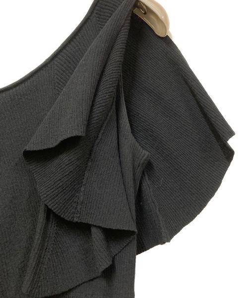 Diagram（ダイアグラム）Diagram (ダイアグラム) フリルリブロングニットワンピース ブラック サイズ:36の古着・服飾アイテム