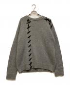 sodukスドーク）の古着「ツギハギデザインニットセーター」｜グレー