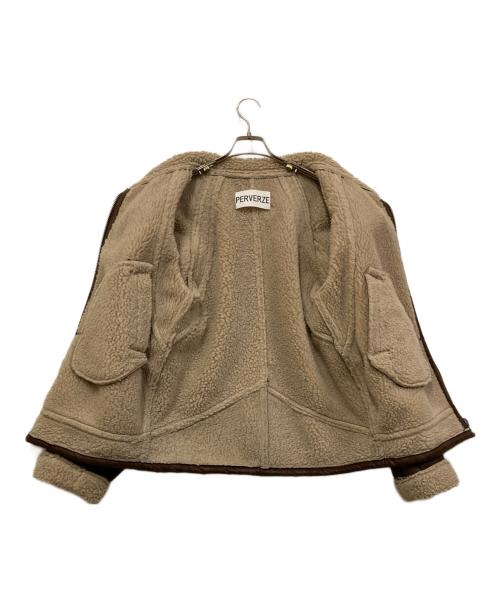 PERVERZE（パーバーズ）PERVERZE (パーバーズ) WIDE COLLAR MOUTON COAT ブラウン サイズ:FREEの古着・服飾アイテム