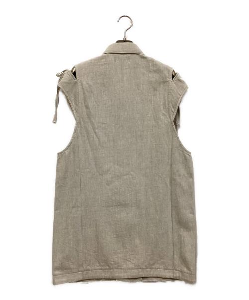 soduk（スドーク）soduk (スドーク) ribbon denim vest グレー サイズ:SIZE Freeの古着・服飾アイテム