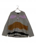 sodukスドーク）の古着「drawing knit cardigan」｜グレー