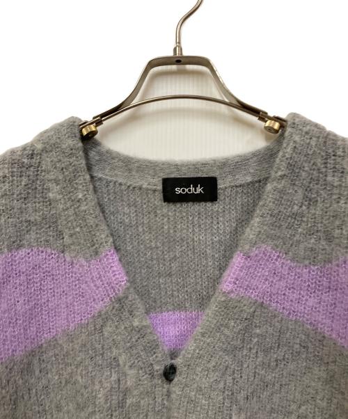 soduk（スドーク）soduk (スドーク) drawing knit cardigan グレー サイズ:FREEの古着・服飾アイテム