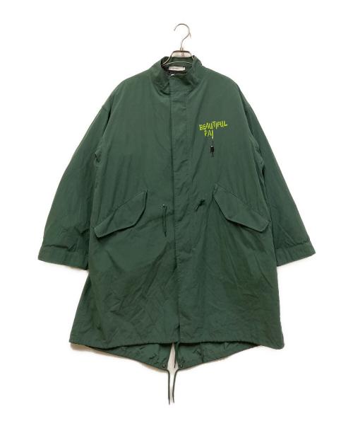 graniph（グラニフ）graniph (グラニフ) ビューティフルシャドー ロング モッズコート グリーン サイズ:SIZE Sの古着・服飾アイテム