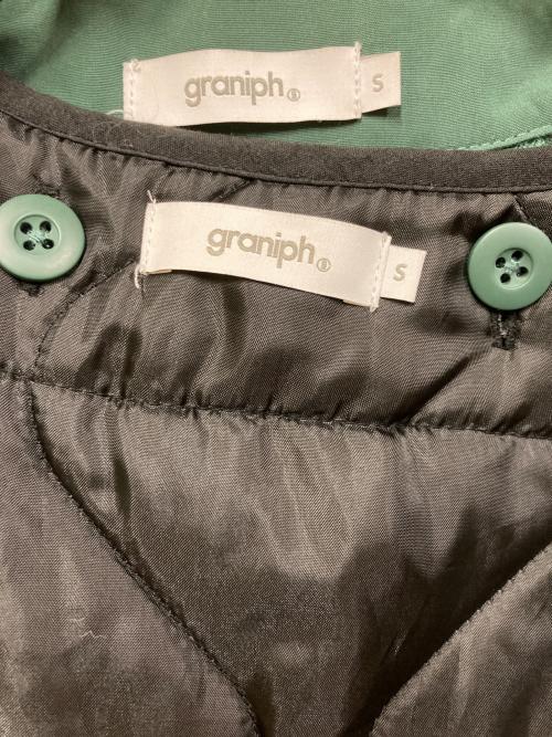 graniph（グラニフ）graniph (グラニフ) ビューティフルシャドー ロング モッズコート グリーン サイズ:SIZE Sの古着・服飾アイテム