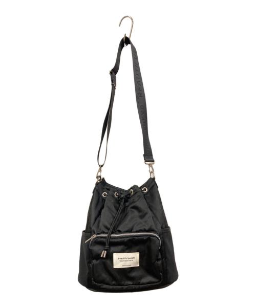 beautiful people（ビューティフルピープル）beautiful people (ビューティフルピープル) STUDIOUS (ステュディオス) 別注ナイロン巾着バッグ ブラックの古着・服飾アイテム