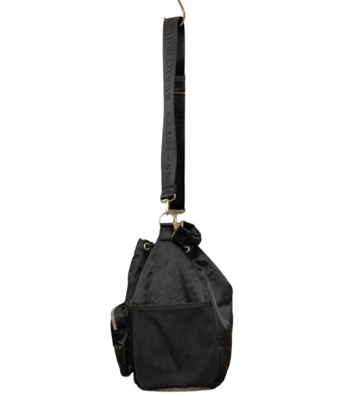 beautiful people（ビューティフルピープル）beautiful people (ビューティフルピープル) STUDIOUS (ステュディオス) 別注ナイロン巾着バッグ ブラックの古着・服飾アイテム