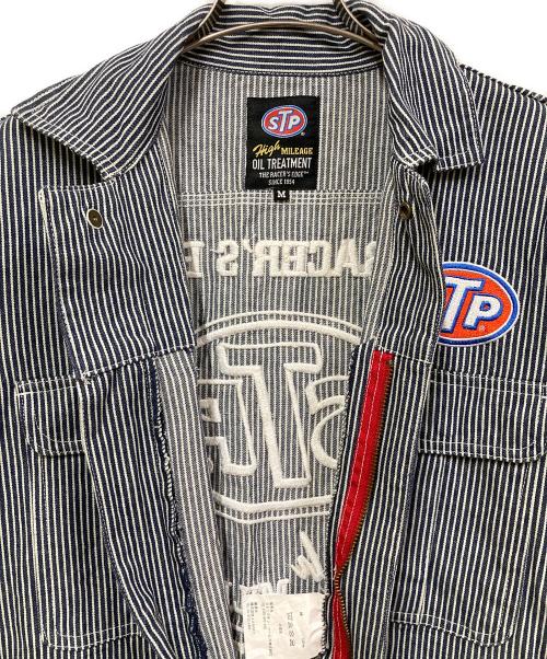 STP（エスティーピー）STP (エスティーピー) COVERALL HICKORY ネイビー サイズ:SIZE Mの古着・服飾アイテム