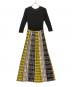 GRACE CONTINENTAL (（グレースコンチネンタル) チェックプリーツニットワンピース ブラック×イエロー サイズ:SIZE 36：5000円