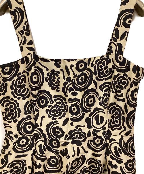 MaxMara（マックスマーラ）MaxMara (マックスマーラ) 花柄ジャガードワンピース ベージュ×ブラック サイズ:SIZE 40の古着・服飾アイテム