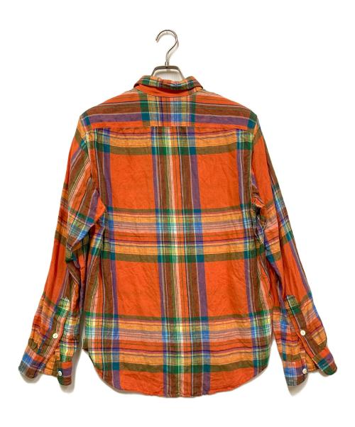 POLO RALPH LAUREN（ポロ・ラルフローレン）POLO RALPH LAUREN (ポロ・ラルフローレン) リネンチェックシャツ オレンジ サイズ:Mの古着・服飾アイテム