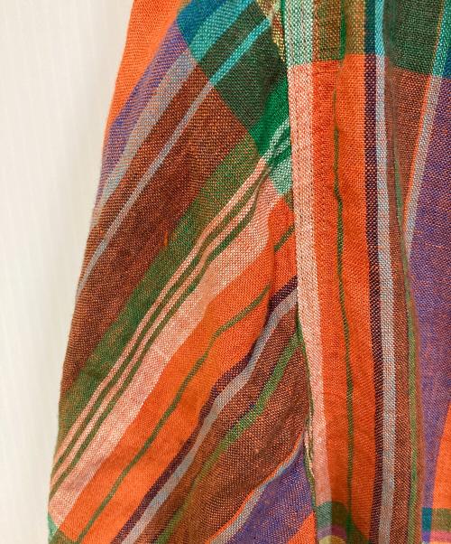 POLO RALPH LAUREN（ポロ・ラルフローレン）POLO RALPH LAUREN (ポロ・ラルフローレン) リネンチェックシャツ オレンジ サイズ:Mの古着・服飾アイテム