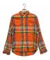 POLO RALPH LAUREN（ポロ・ラルフローレン）の古着「リネンチェックシャツ」｜オレンジ