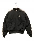 adidasアディダス）の古着「ブラック パッド MA-1 ボンバー ジャケット」｜ブラック