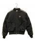 adidas（アディダス）の古着「ブラック パッド MA-1 ボンバー ジャケット」｜ブラック