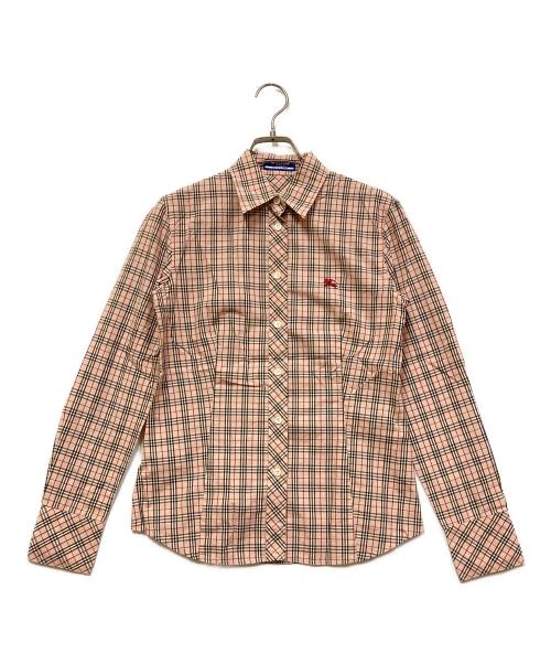 BURBERRY BLUE LABEL（バーバリーロンドンブルーレーベル）BURBERRY BLUE LABEL (バーバリーロンドンブルーレーベル) チェックシャツ ピンク サイズ:SIZE 38の古着・服飾アイテム