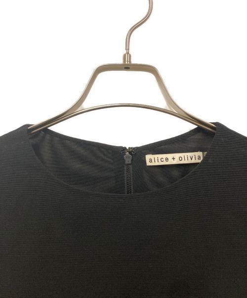 alice+olivia（アリスアンドオリビア）alice+olivia (アリスアンドオリビア) クロコレザーメッシュシースルー ワンピース ブラック サイズ:SIZE 0の古着・服飾アイテム
