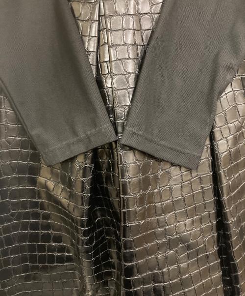 alice+olivia（アリスアンドオリビア）alice+olivia (アリスアンドオリビア) クロコレザーメッシュシースルー ワンピース ブラック サイズ:SIZE 0の古着・服飾アイテム