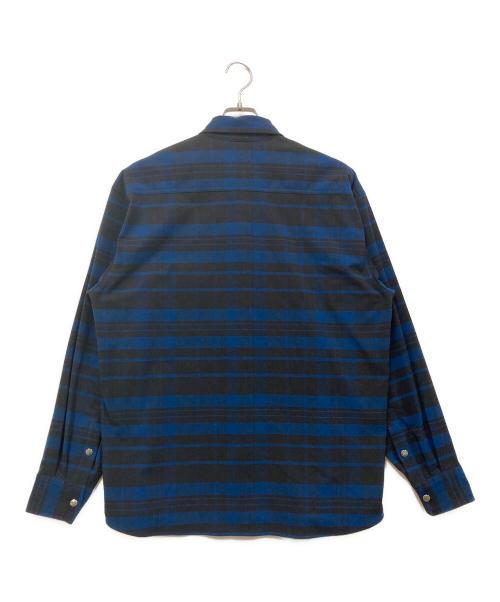 THE NORTH FACE（ザ ノース フェイス）THE NORTH FACE (ザ ノース フェイス) ロングスリーブストレッチフランネルシャツ ブルー×ブラック サイズ:SIZE Lの古着・服飾アイテム