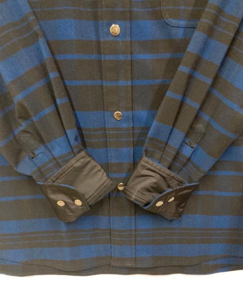 THE NORTH FACE（ザ ノース フェイス）THE NORTH FACE (ザ ノース フェイス) ロングスリーブストレッチフランネルシャツ ブルー×ブラック サイズ:SIZE Lの古着・服飾アイテム