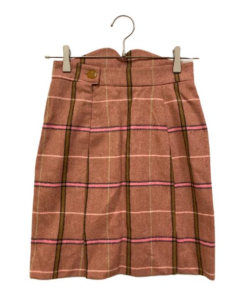 Vivienne Westwood（ヴィヴィアンウエストウッド）Vivienne Westwood (ヴィヴィアンウエストウッド) ウールチェックセットアップ ベージュ サイズ:SIZE 42の古着・服飾アイテム