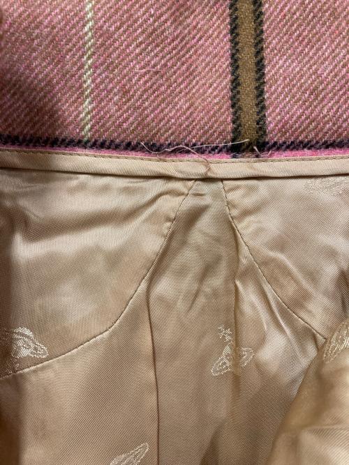 Vivienne Westwood（ヴィヴィアンウエストウッド）Vivienne Westwood (ヴィヴィアンウエストウッド) ウールチェックセットアップ ベージュ サイズ:SIZE 42の古着・服飾アイテム