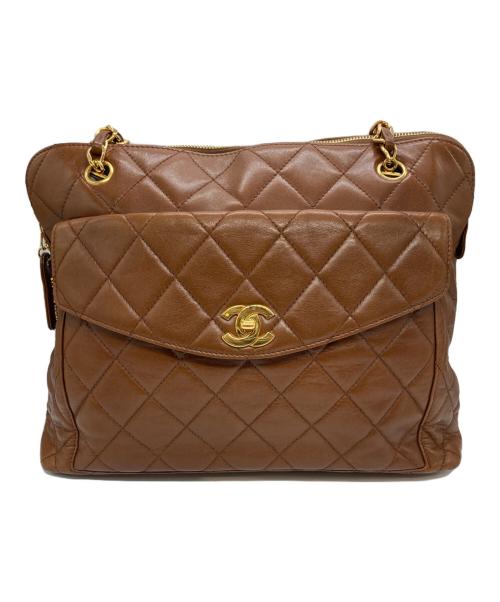CHANEL（シャネル）CHANEL (シャネル) マトラッセキャビアスキンショルダーバッグ ブラウンの古着・服飾アイテム