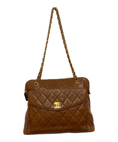 CHANEL（シャネル）CHANEL (シャネル) マトラッセキャビアスキンショルダーバッグ ブラウンの古着・服飾アイテム