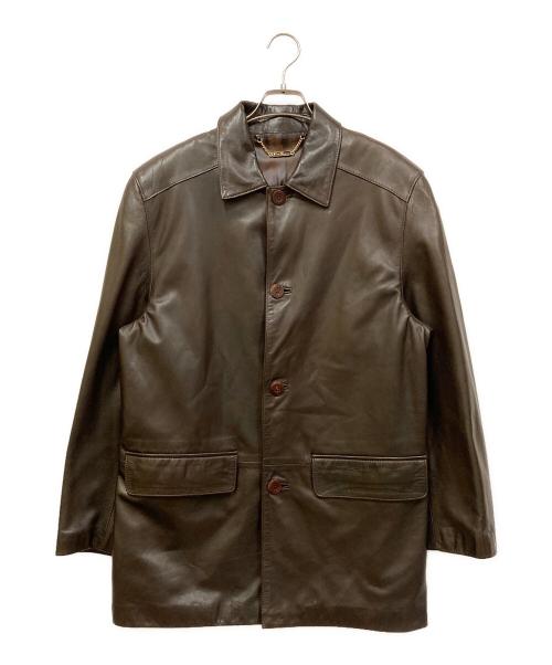 C’est unique（セ ユニーク）C’est unique (セ ユニーク) レザーコート ブラウン サイズ:SIZE 50の古着・服飾アイテム